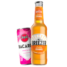 Bacardi Breezer of Bacardi razz & up, rum & cola of limon & lemonade
